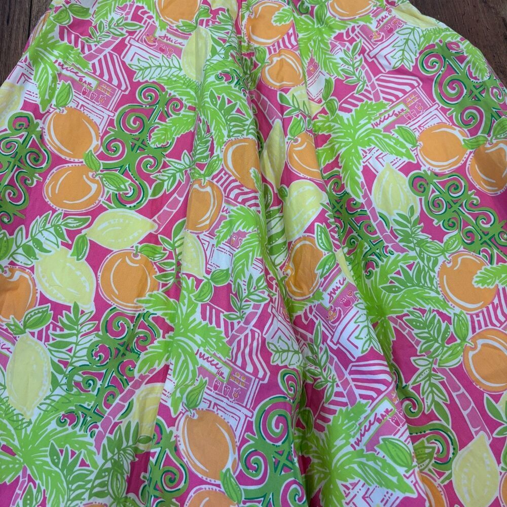 VTG Lilly Pulitzer Dress 2 Cotton Floral Lemons Strapless Zip A-Line Barbie - Picture 5 of 8